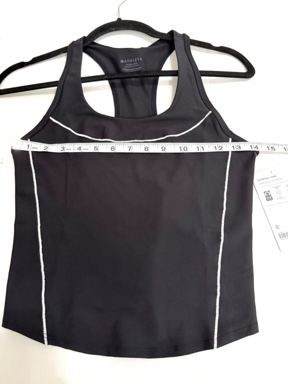 Athleta Interval Tank Black White Racerback Small NWT - Picture 6 of 7